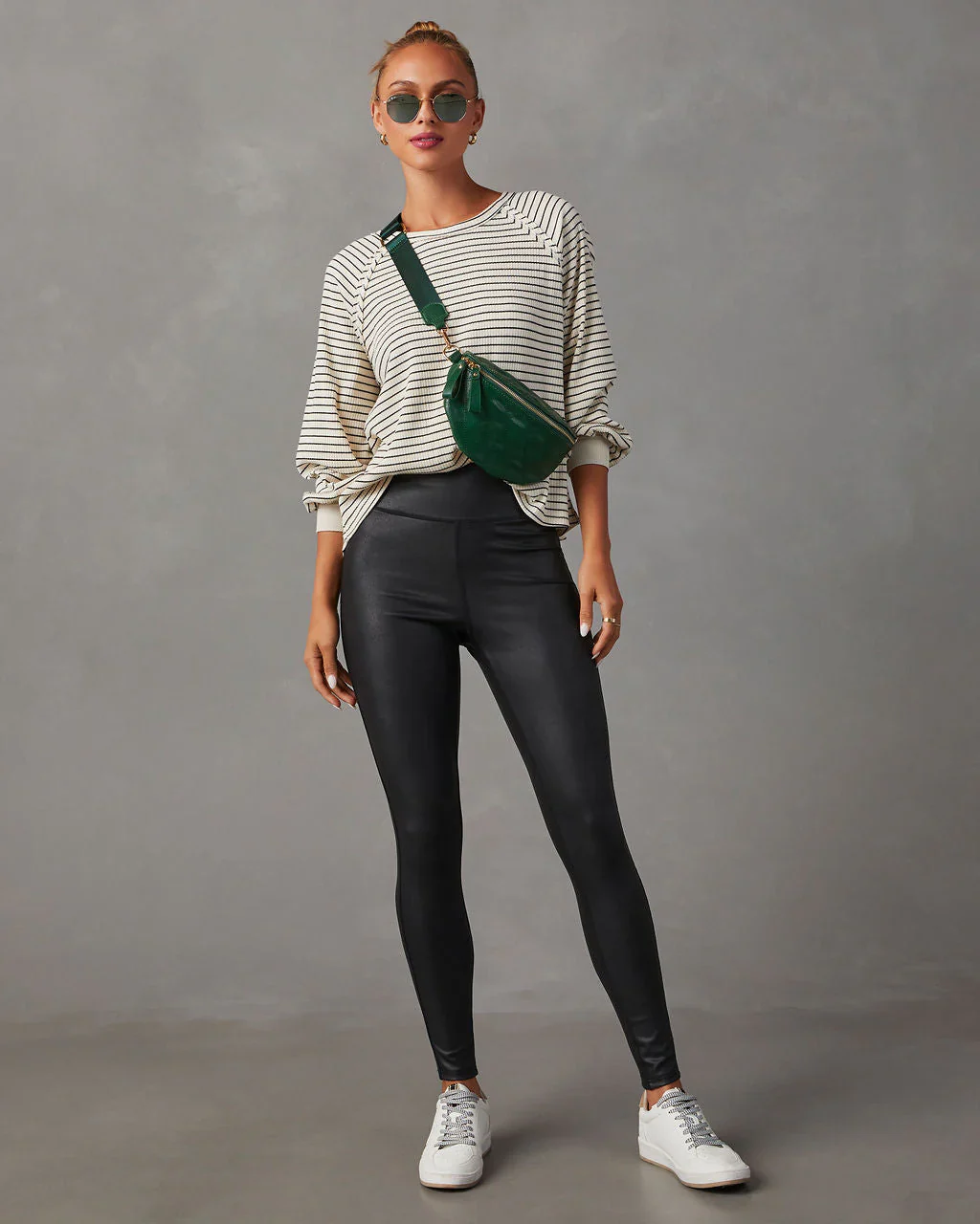 Jacey Cotton Striped Long Sleeve Top
