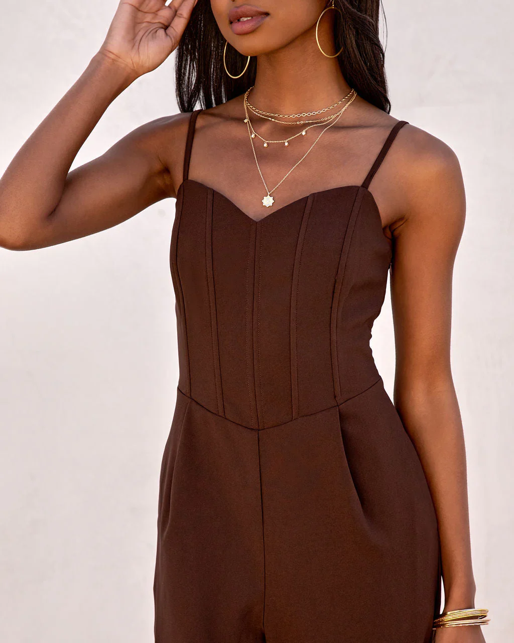 Kourtnee Corset Pocketed Jumpsuit