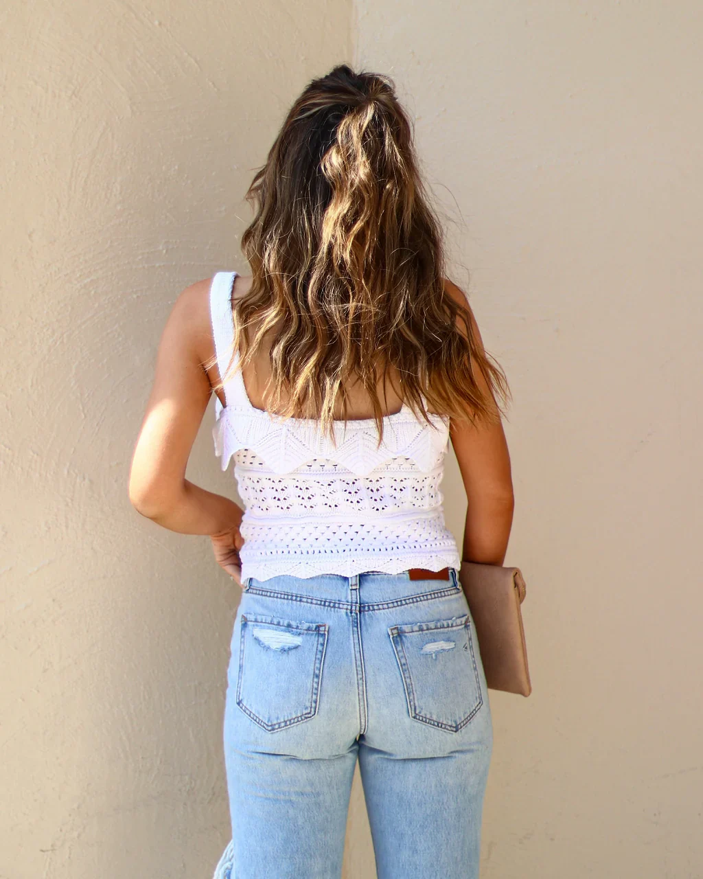 Amore Cotton Crochet Knit Top