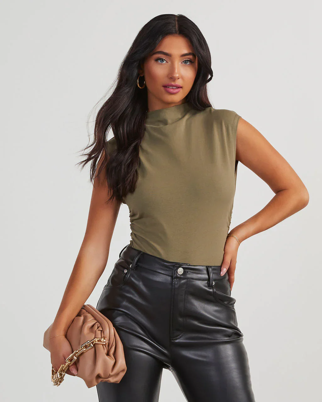 Torrance Sleeveless Mock Neck Top