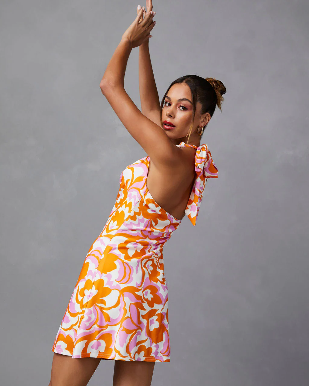 Lia Satin Halter Mini Dress