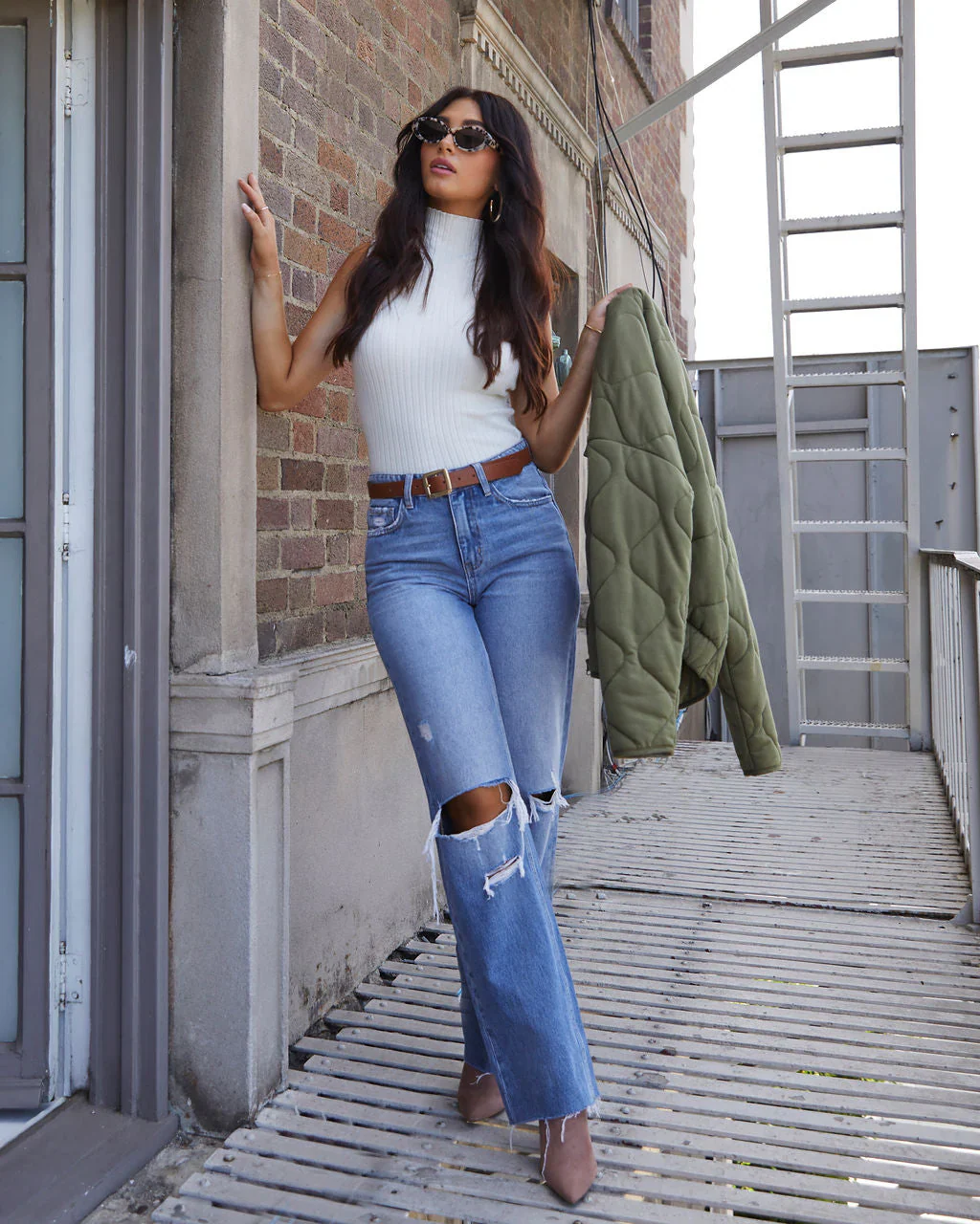 Sheryl Ribbed Mock Neck Sweater Tank