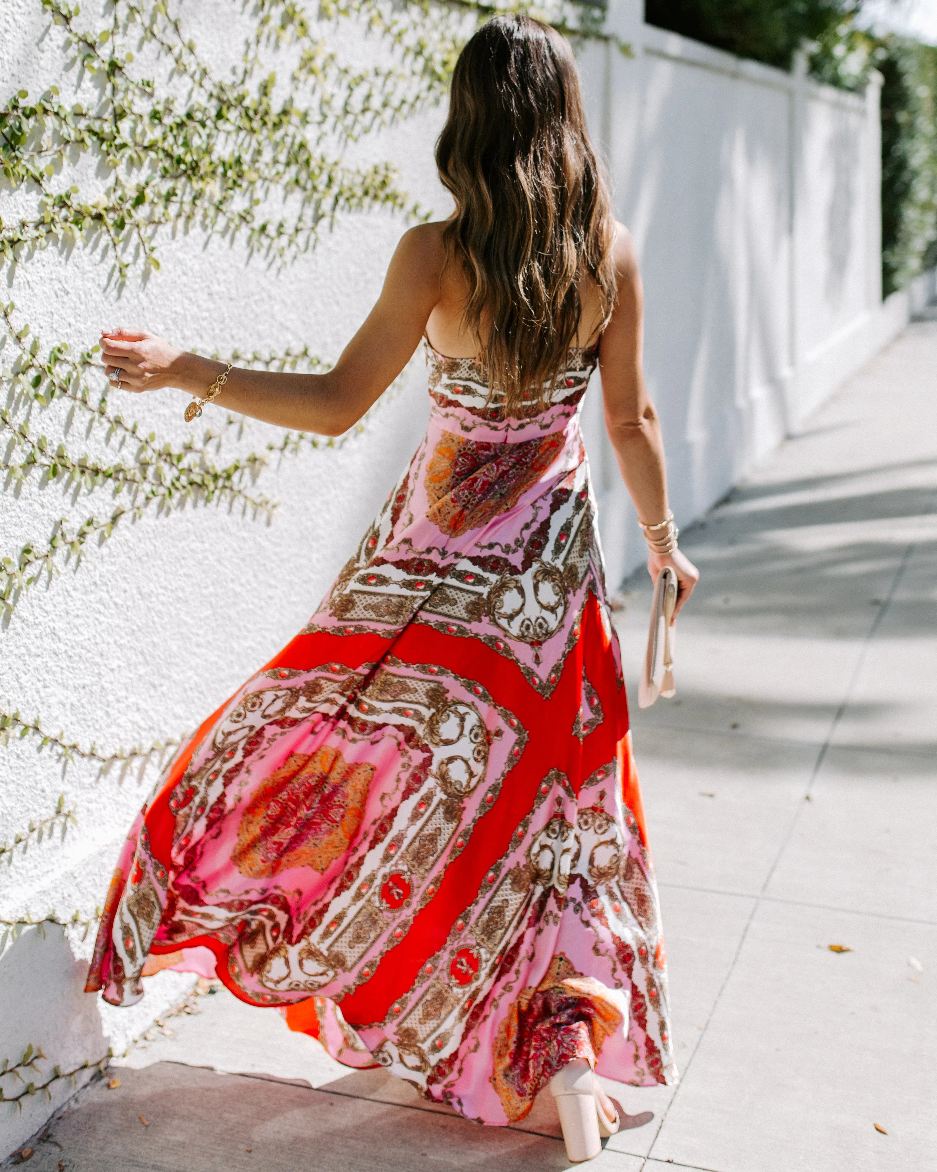 Reina Printed Halter Maxi Dress