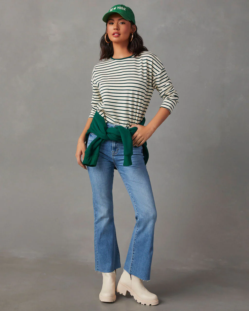 Francine Stripe Knit Long Sleeve Top